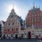 Riga Marktplatz schöne alte Gebäude des Handels