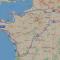 So sind wir durch Frankreich gereist. Am blauen Punkt am Atlantik haben wir 3 wunderschöne Wochen verbracht.
